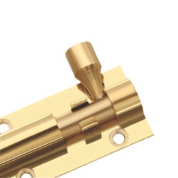 Smith & Locke Barrel Door Bolt Polished Brass 63mm