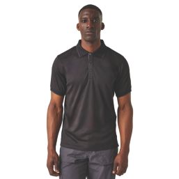 Regatta Navigate Short Sleeve Polo Shirt Black/Seal Grey 3X Large 50" Chest