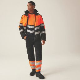Regatta Hi Vis X-Pro Shell Jacket Black/Orange Large 42" Chest