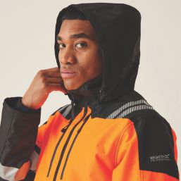 Regatta Hi Vis X-Pro Shell Jacket Black/Orange Large 42" Chest