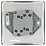 LAP  10AX 2-Gang 2-Way Light Switch  Brushed Stainless Steel with White Inserts