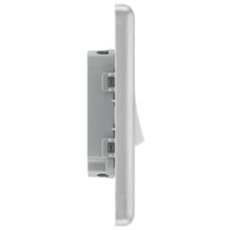 LAP  10AX 2-Gang 2-Way Light Switch  Brushed Stainless Steel with White Inserts