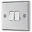 LAP  10AX 2-Gang 2-Way Light Switch  Brushed Stainless Steel with White Inserts