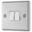 LAP  10AX 2-Gang 2-Way Light Switch  Brushed Stainless Steel with White Inserts