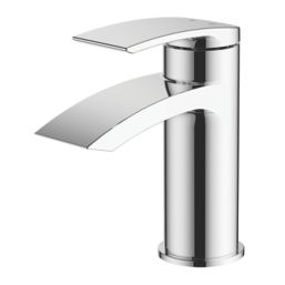 Refurb  Wye Chrome 150mm Cloakroom Lever Mono Basin Mixer Tap  With Clicker Waste