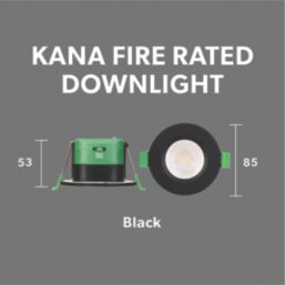 4lite Kana Fixed  Fire Rated LED Downlight  Black 5/7W 640lm-830lm