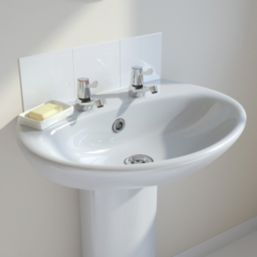 Bristan Lever Chrome 90mm Cloakroom Lever 2 Tap Holes Basin Pillar Tap