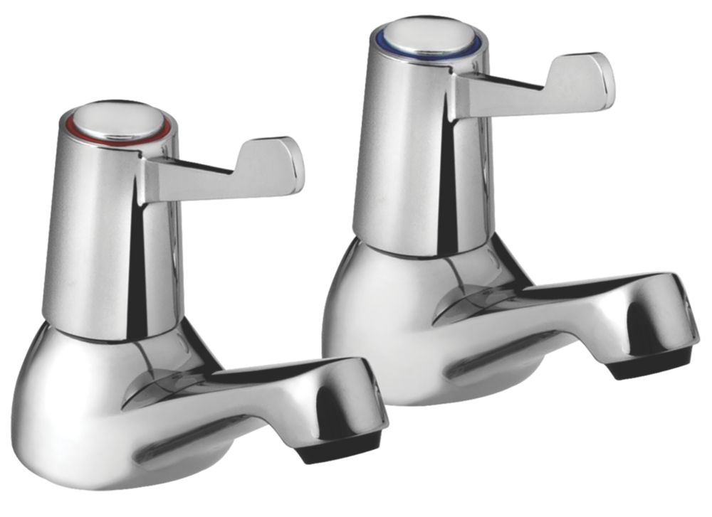 Bristan Lever Basin Pillar Taps Chrome Screwfix