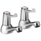 Bristan Lever Chrome 90mm Cloakroom Lever 2 Tap Holes Basin Pillar Tap