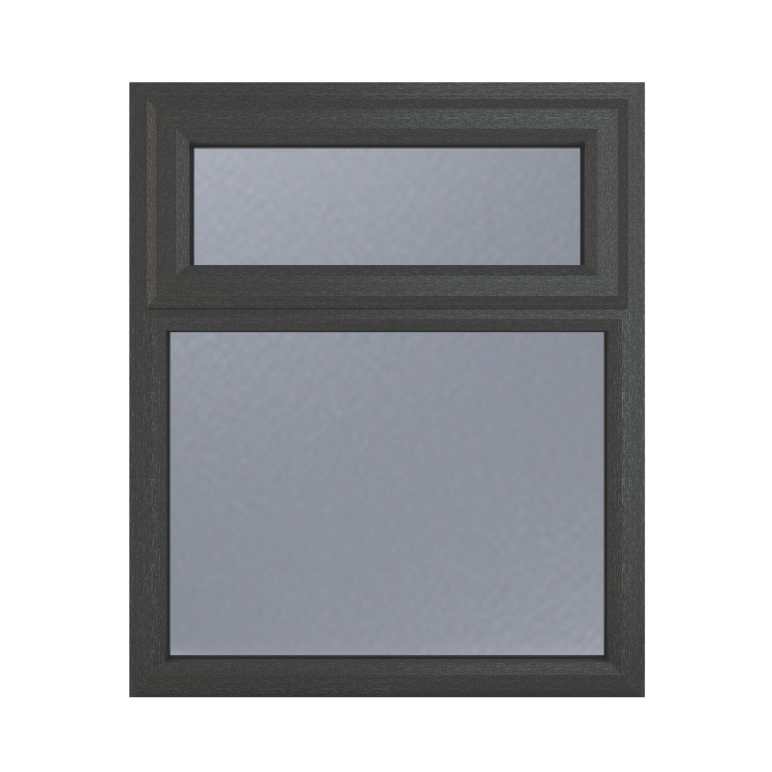 Crystal Top Opening Obscure Triple-Glazed Casement Anthracite on White uPVC Window 905mm x 965mm (943JM)