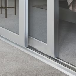 Spacepro  3-Door Sliding Wardrobe Door Kit White Frame Mirror Panel 2136mm x 2260mm