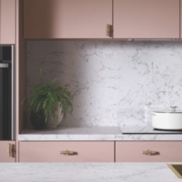 Wilsonart Omega Modern Tuscany Square Edge Matt White Marble Effect Laminate Breakfast Bar 4100mm x 900mm x 38mm
