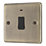 LAP  20A 1-Gang 2-Pole Water Heater Switch Antique Brass with LED with Black Inserts