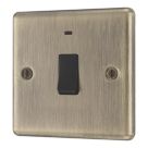 LAP  20A 1-Gang 2-Pole Water Heater Switch Antique Brass with LED with Black Inserts