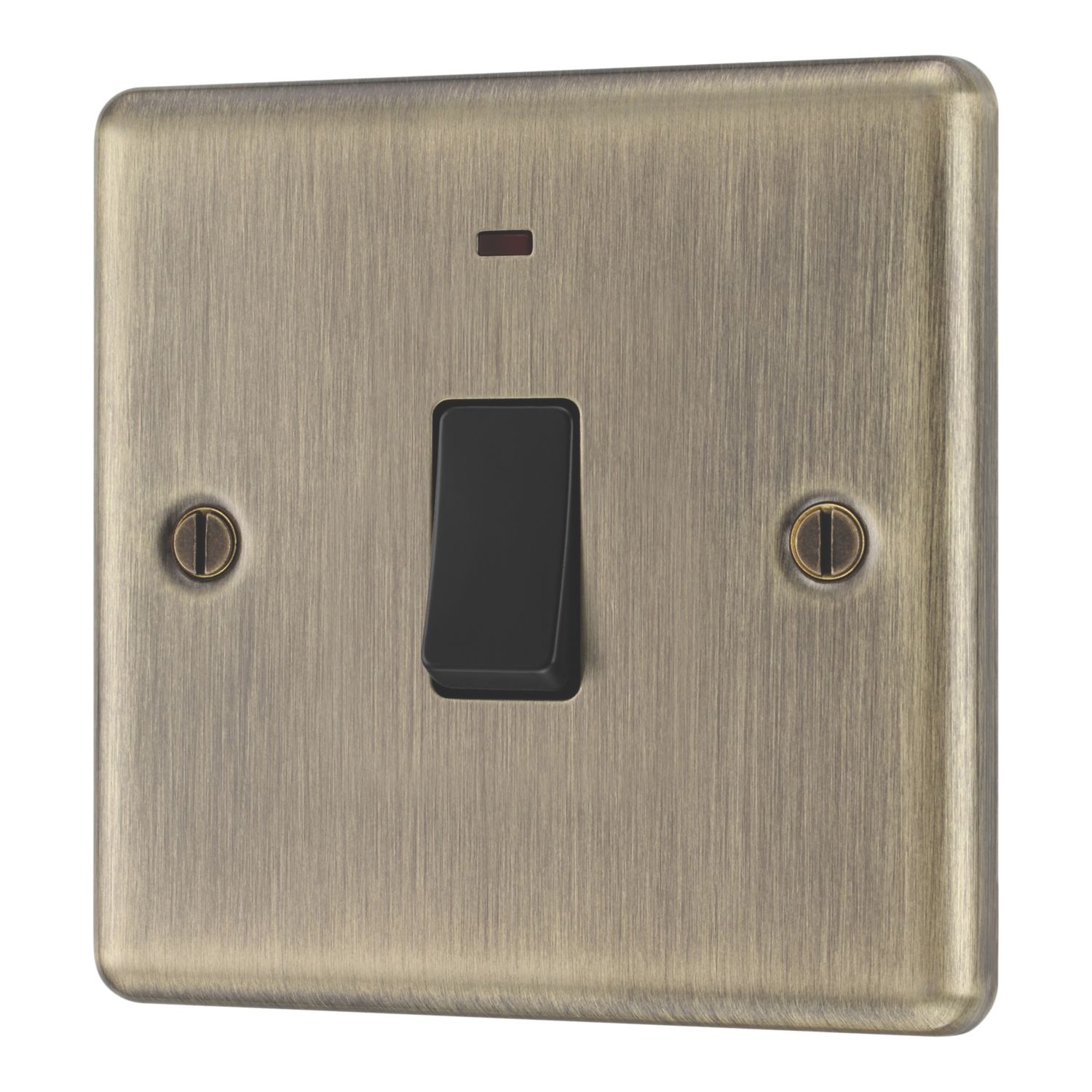 LAP 20A 1-Gang 2-Pole Water Heater Switch Antique Brass with LED with Black Inserts (943PN)