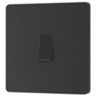 British General Evolve 20 A  16AX 1-Gang 2-Way Light Switch  Matt Black with Black Inserts