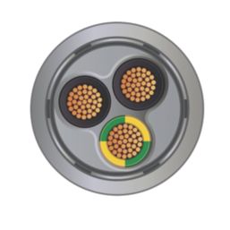 Time 3-Core CY Grey 1mm²  Screened Control Cable 1m Coil