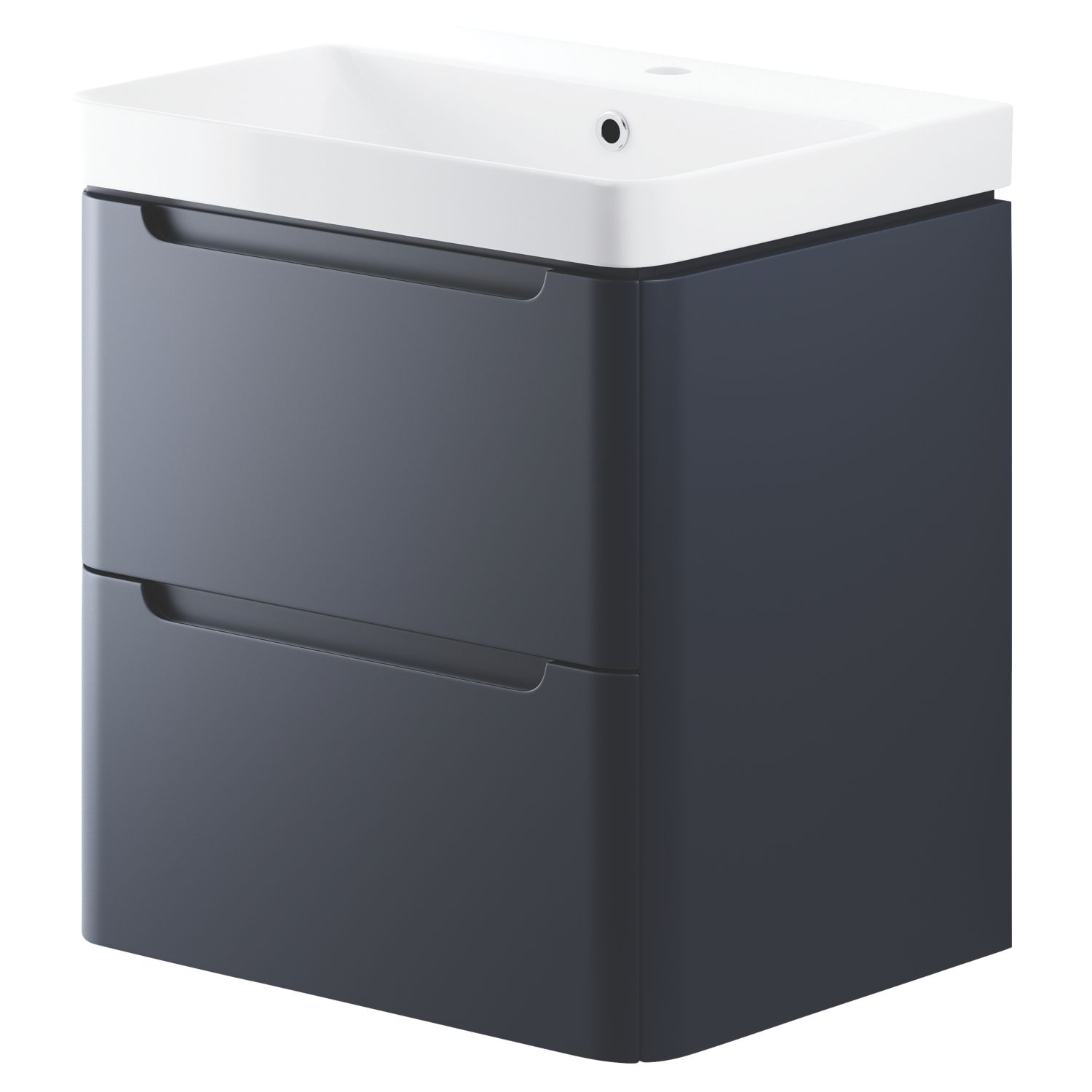 Wall-Hung Vanity Unit & Basin Matt Indigo 605mm x 460mm x 662mm (943RJ)
