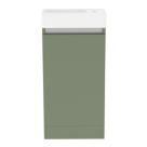 Newland  Single Door Floor Standing Vanity Unit with Basin Matt Sage Green 400mm x 220mm x 850mm