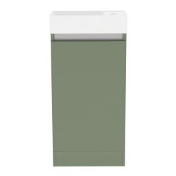 Newland  Single Door Floor Standing Vanity Unit with Basin Matt Sage Green 400mm x 220mm x 850mm