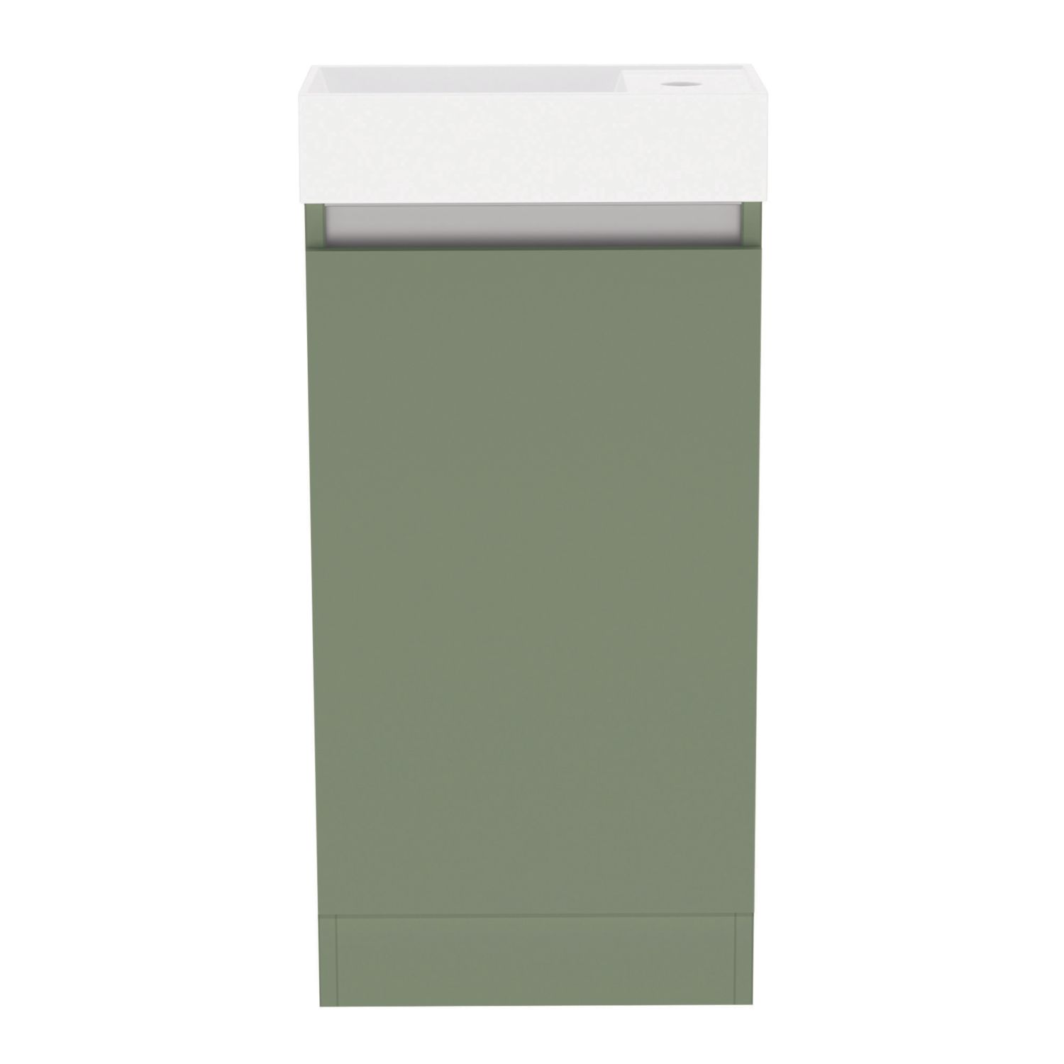 Newland Single Door Floor Standing Vanity Unit with Basin Matt Sage Green 400mm x 220mm x 850mm (943RN)