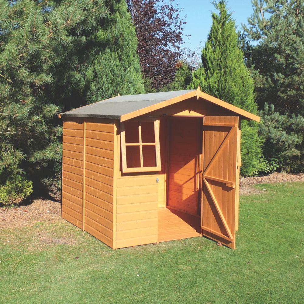 Shire 6' 6" X 6' 6" (Nominal) Apex Shiplap T&G Timber Shed - Screwfix