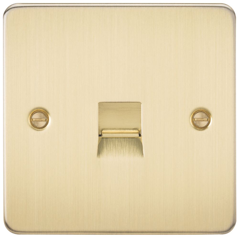 Knightsbridge Slave Telephone Socket Brushed Brass Screwfix 2631