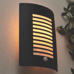 Zink Sigma Outdoor Wall Light Fitting With PIR Sensor Black