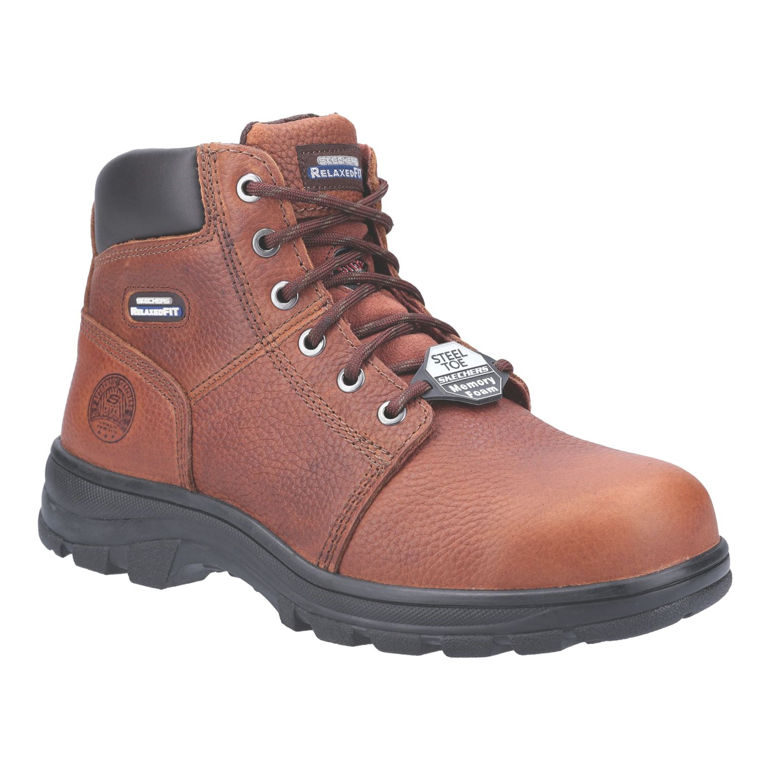 Skechers Workshire Size 14 Brown Steel Toe Cap Safety Boots (943XP)