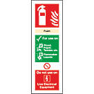 Non Photoluminescent Foam Extinguisher ID Signs 300mm x 100mm 100 Pack