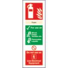 Essentials  Non Photoluminescent Foam Extinguisher ID Signs 300mm x 100mm 100 Pack