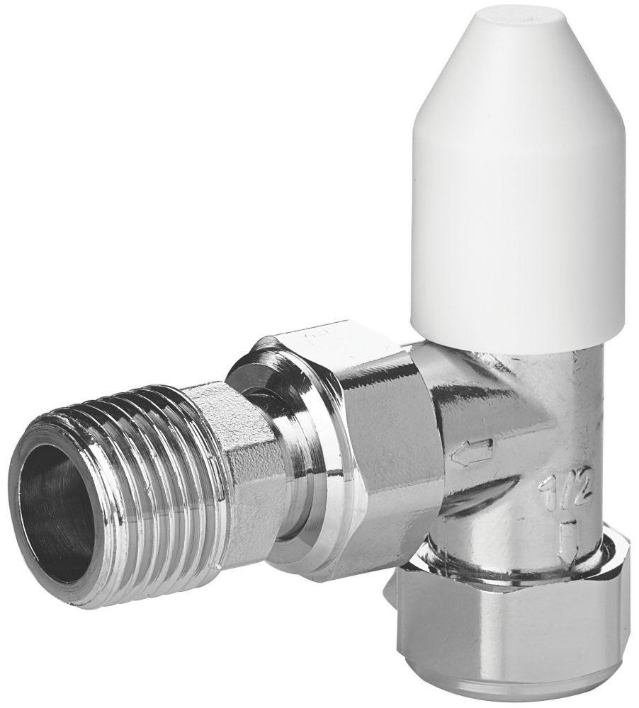 Honeywell Home Valencia White Angled Thermostatic TRV u0026 Lockshield 15mm x  1/2 - Screwfix