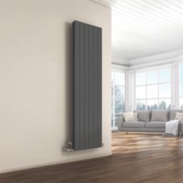 Reina Flat Double 1800mm x 218mm 1977BTU Anthracite Vertical Designer Radiator