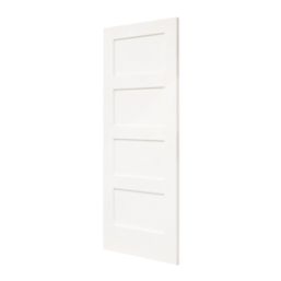 Primed White Wooden 4-Panel Shaker Internal Door 2040mm x 726mm