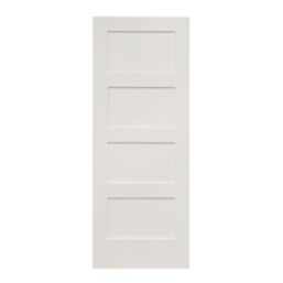 Primed White Wooden 4-Panel Shaker Internal Door 2040mm x 726mm