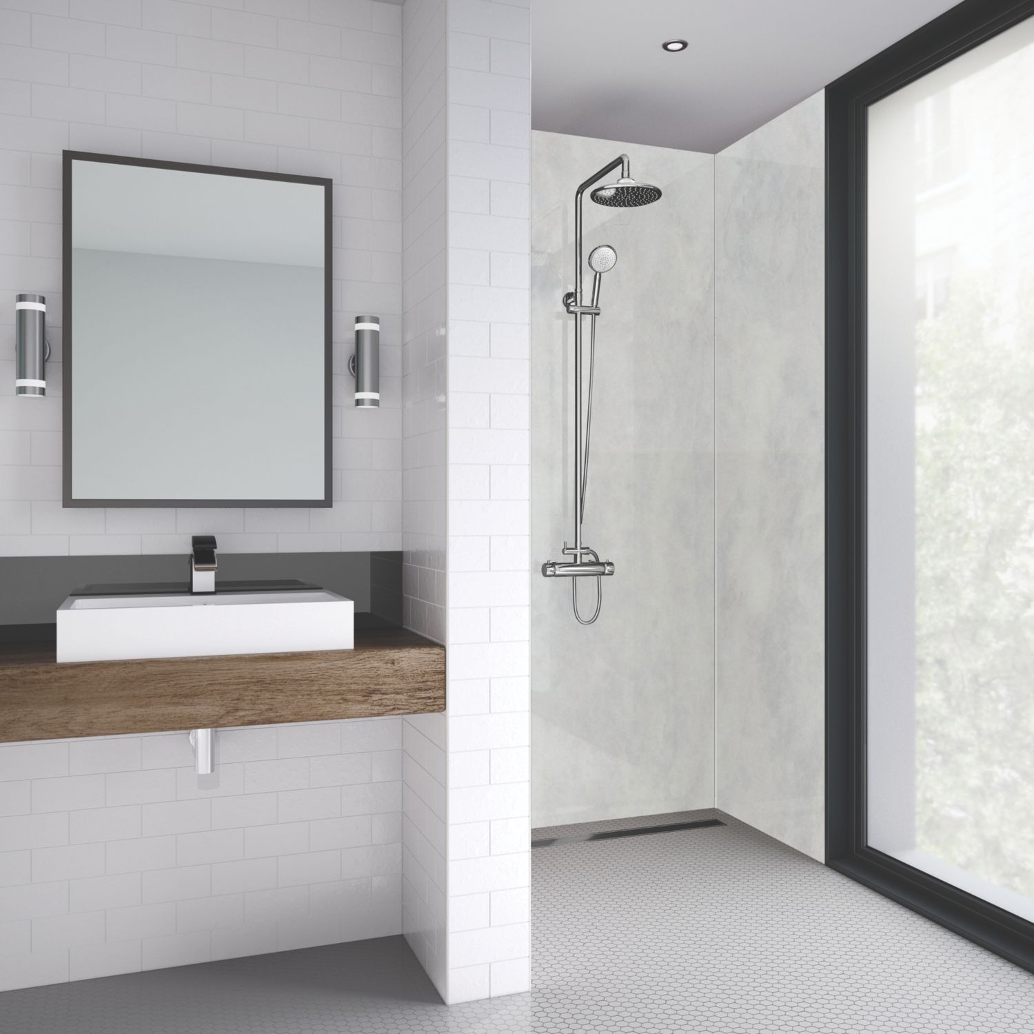 Splashwall Laminate Bathroom Wall Panel Gloss Blue Spa 2440mm x 900mm x 11mm (944JY)