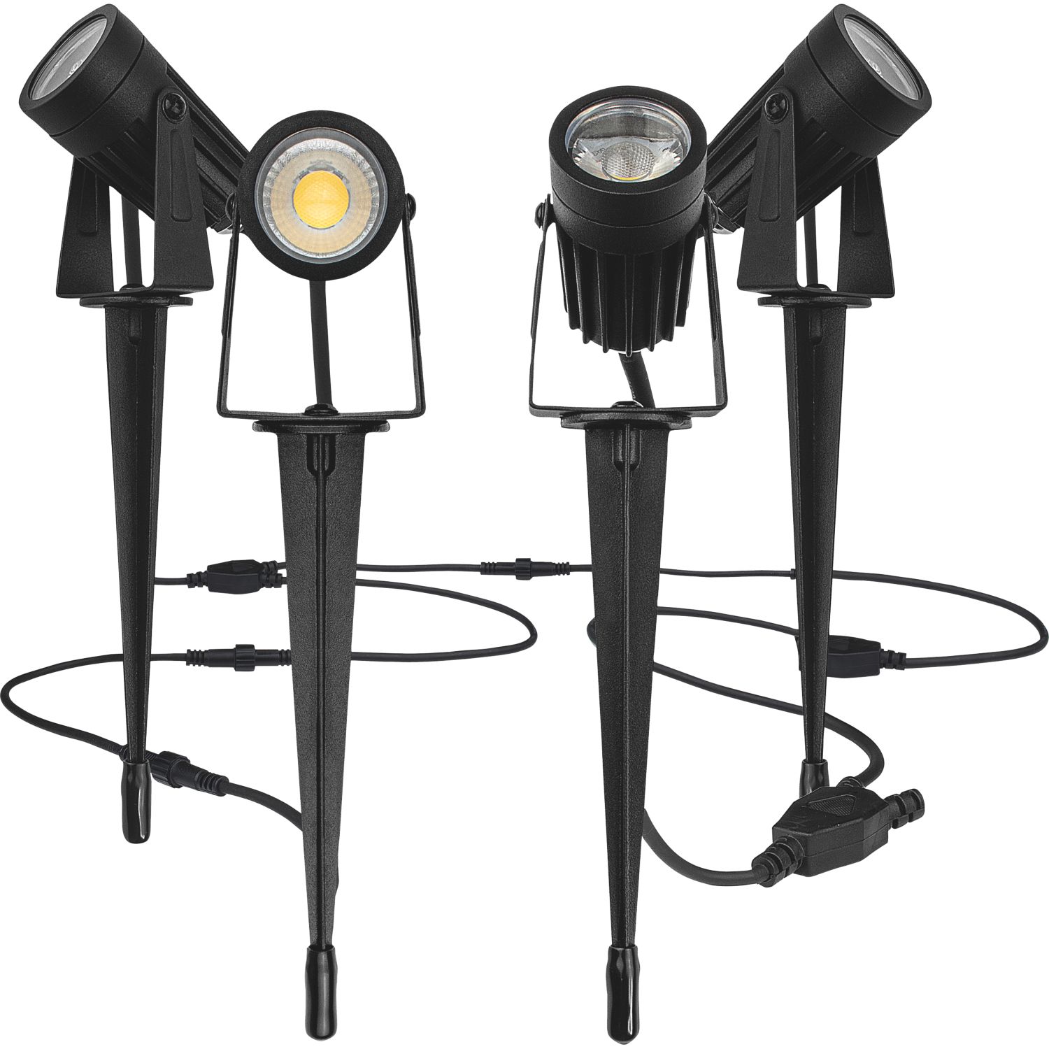 Luceco Outdoor LED Garden Spike Lights Black 4 x 3W 4x200lm 4 Pack (944KJ)