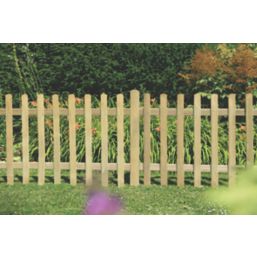 Forest Ultima Picket  Fence Panels Natural Timber 6' x 3' Pack of 5
