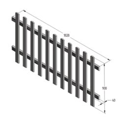 Forest Ultima Picket  Fence Panels Natural Timber 6' x 3' Pack of 5