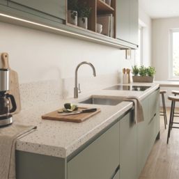 Wilsonart Matt White Sparkle Effect Laminate Upstand 3000mm x 100mm x 20mm