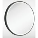 Sensio Frontier Round Illuminated Bathroom Mirror Black With 1681lm LED Light 800mm x 800mm