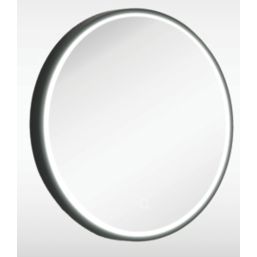 Sensio Frontier Round Illuminated Bathroom Mirror Black With 1681lm LED Light 800mm x 800mm