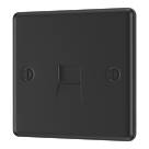 LAP  1-Gang Master Telephone Socket Matt Black with Colour-Matched Inserts