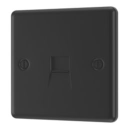 LAP  1-Gang Master Telephone Socket Matt Black with Colour-Matched Inserts