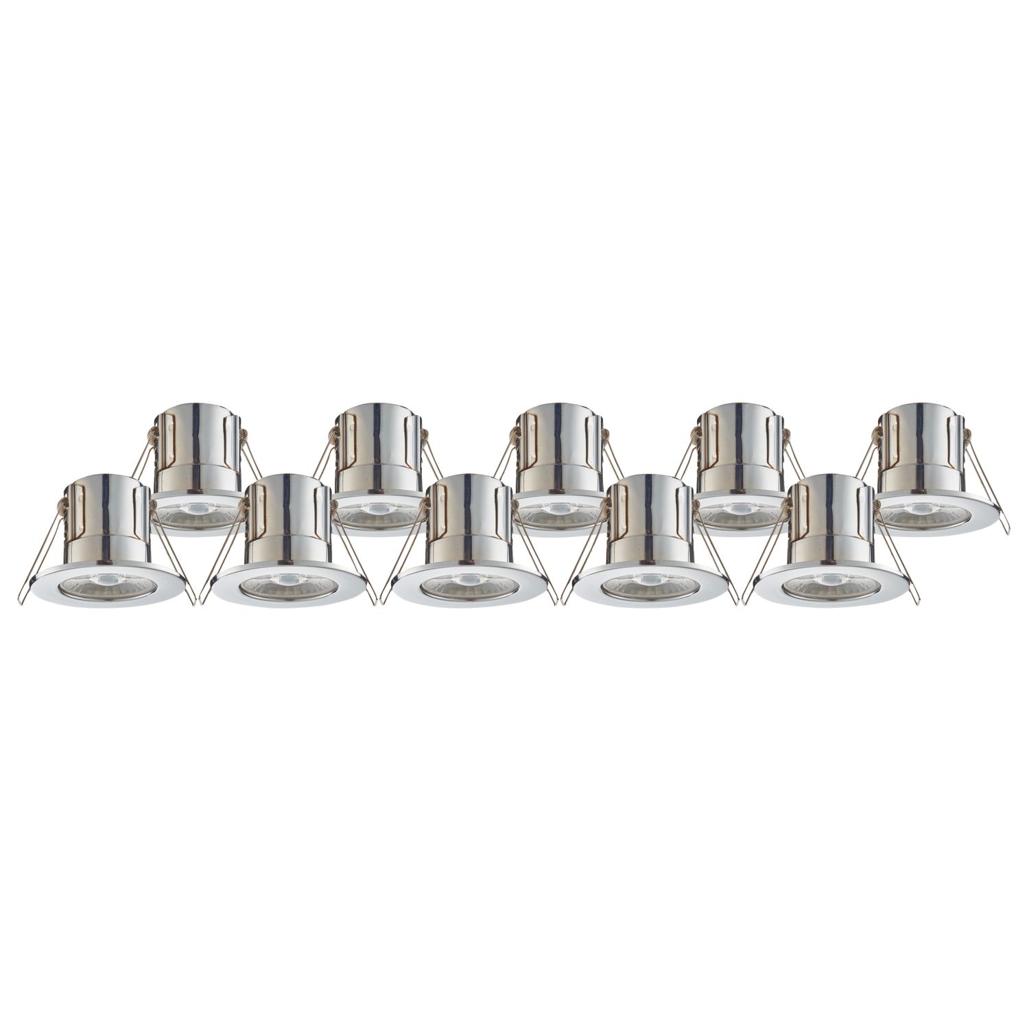 LAP Cosmoseco Fixed Fire Rated LED Downlights Chrome 5.8W 450lm 10 Pack (944PP)