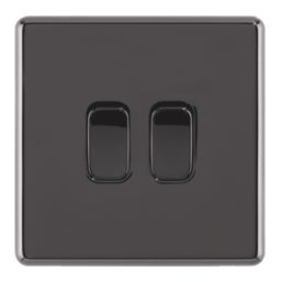Arlec  10A 2-Gang 2-Way Light Switch  Black Nickel