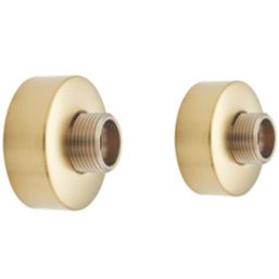 Highlife Bathrooms  Round Shower Brackets Brushed Brass