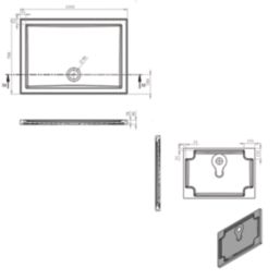 Milan Rectangular Bathroom Shower Tray & Waste White Gloss 1000mm x 700mm x 40mm
