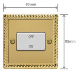 Varilight  10A 1-Gang 3-Pole Fan Isolator Switch Georgian Brass