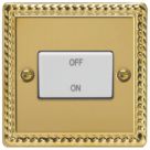 Varilight  10A 1-Gang 3-Pole Fan Isolator Switch Georgian Brass